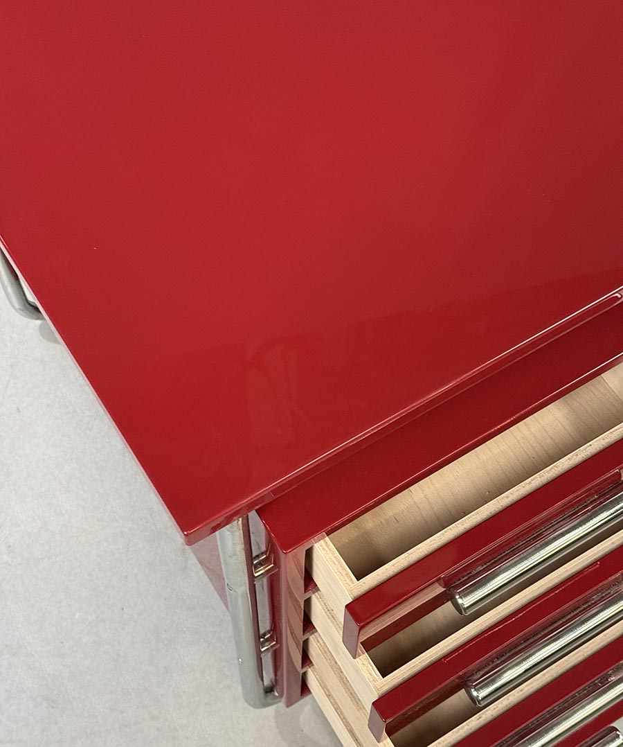 Chromovy psaci stul s kresilkem-detail9