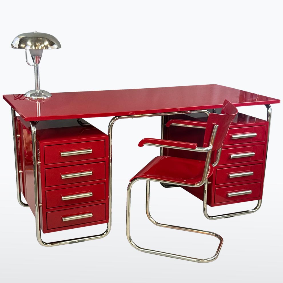 Chromovy psaci stul s kresilkem